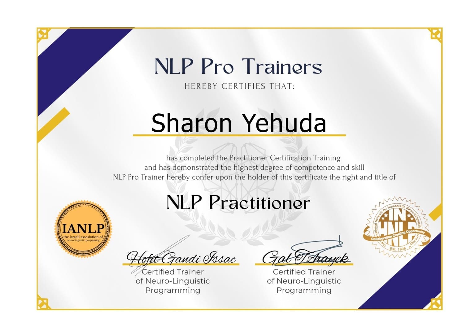 תעודת NLP Practitioner